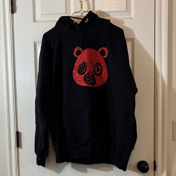 Sun tees Other - Sun Tees Black Hoodie with Red Glitter Bear